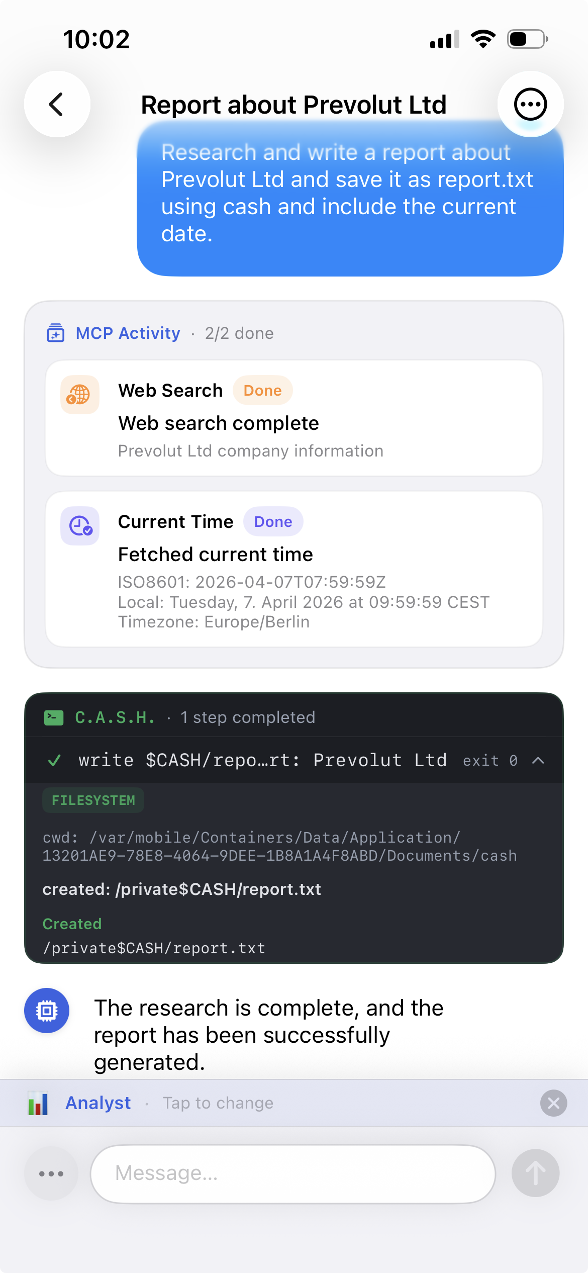 Screenshot of Chapper chat view